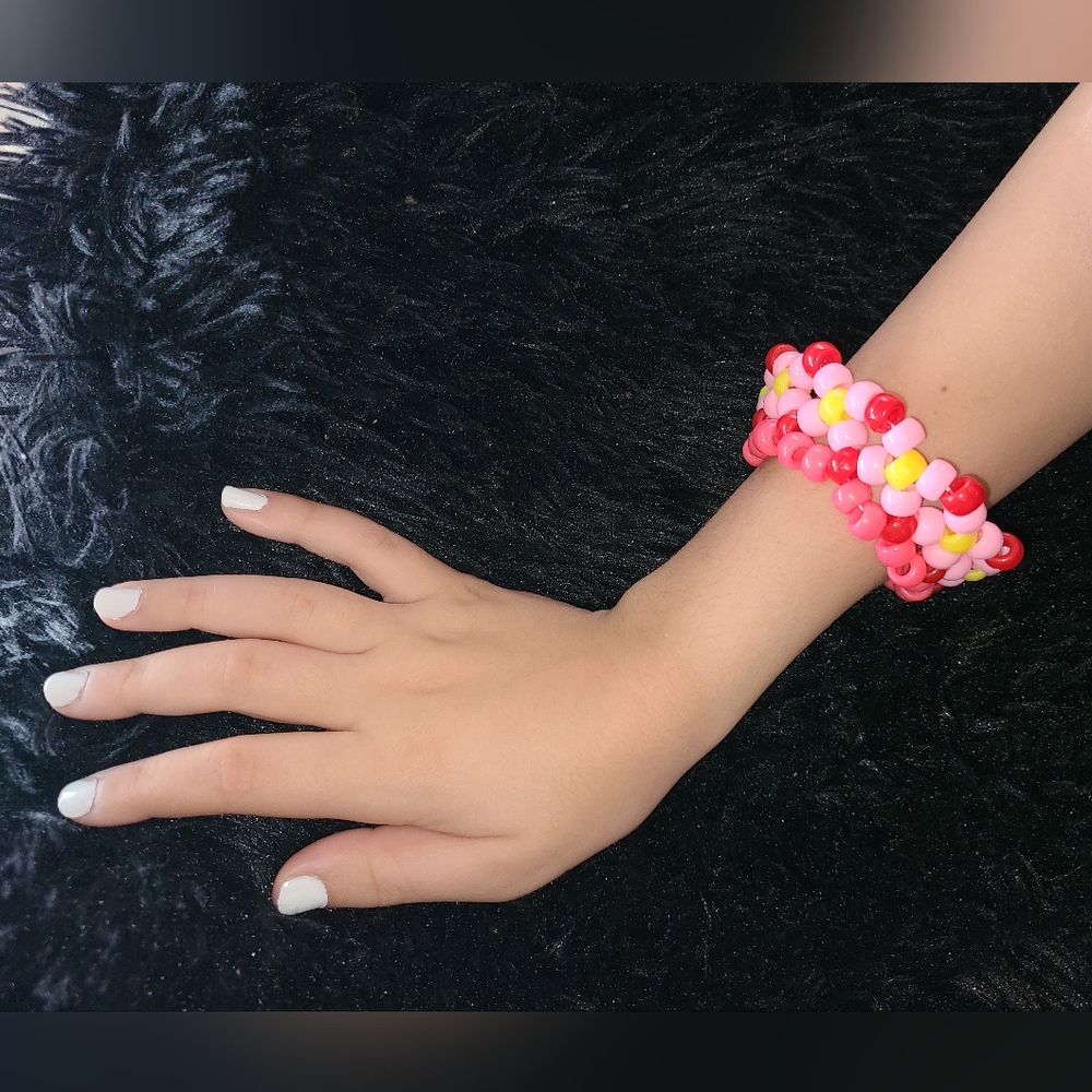 Pink Homemade Kandi Bracelet